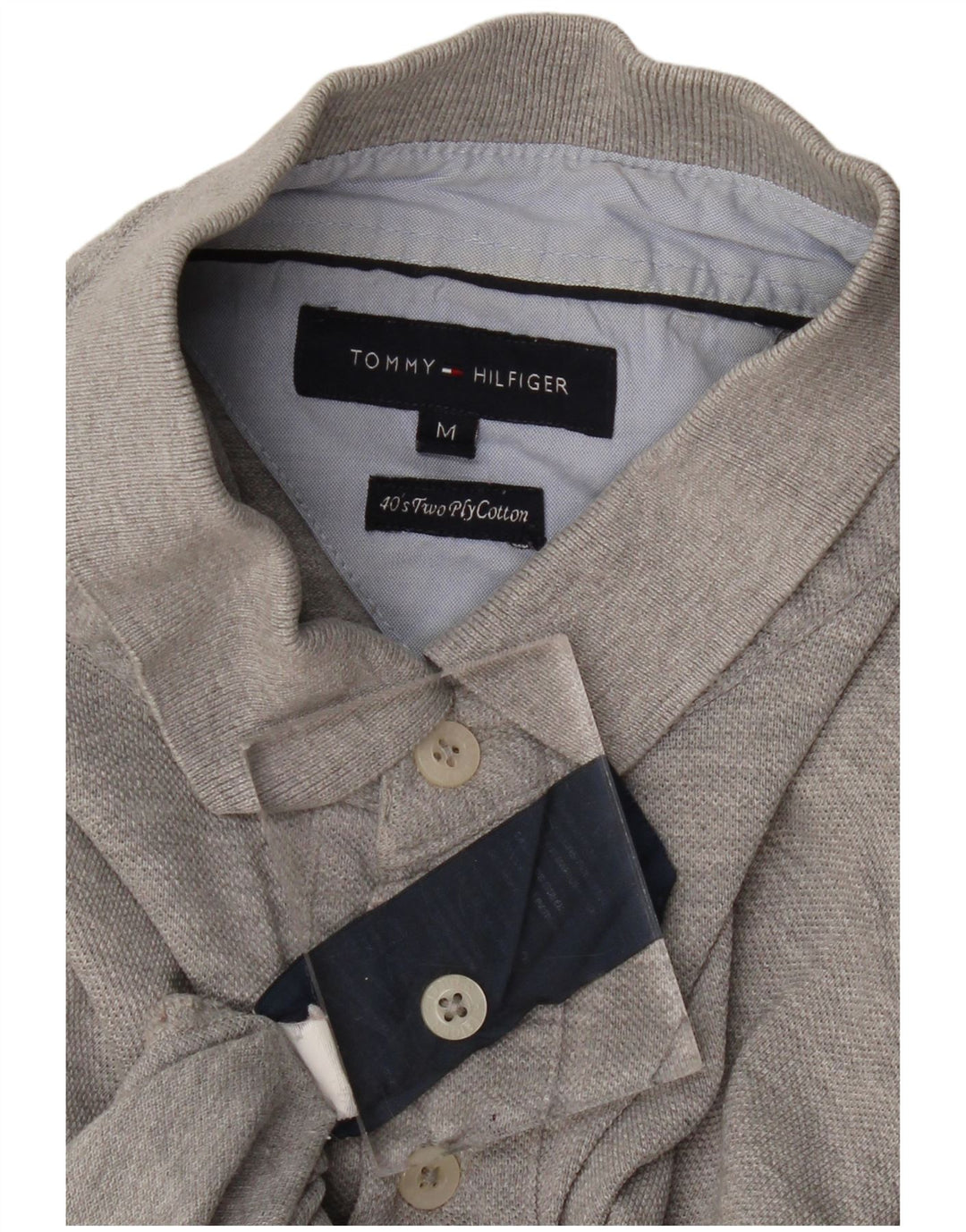 Ανδρικό μπλουζάκι πόλο Tommy Hilfiger, βαμβακερό μεσαίο γκρι