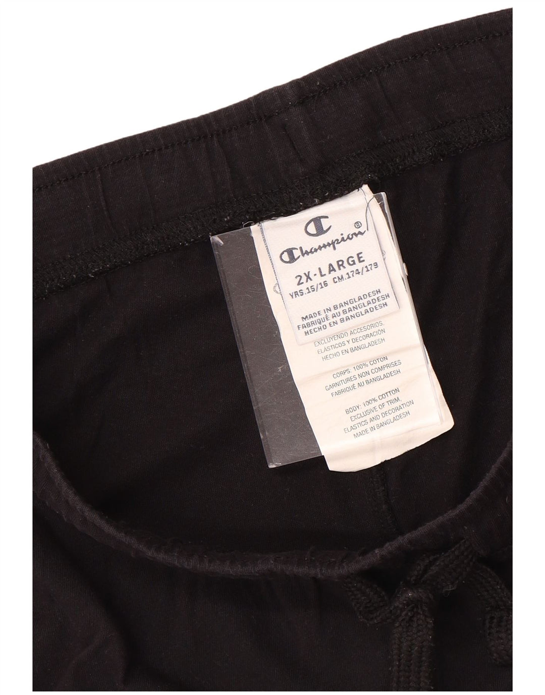 CHAMPION Κοριτσίστικα αθλητικά σορτς 15-16 ετών 2XL Μαύρη γραβάτα βαμβακερή