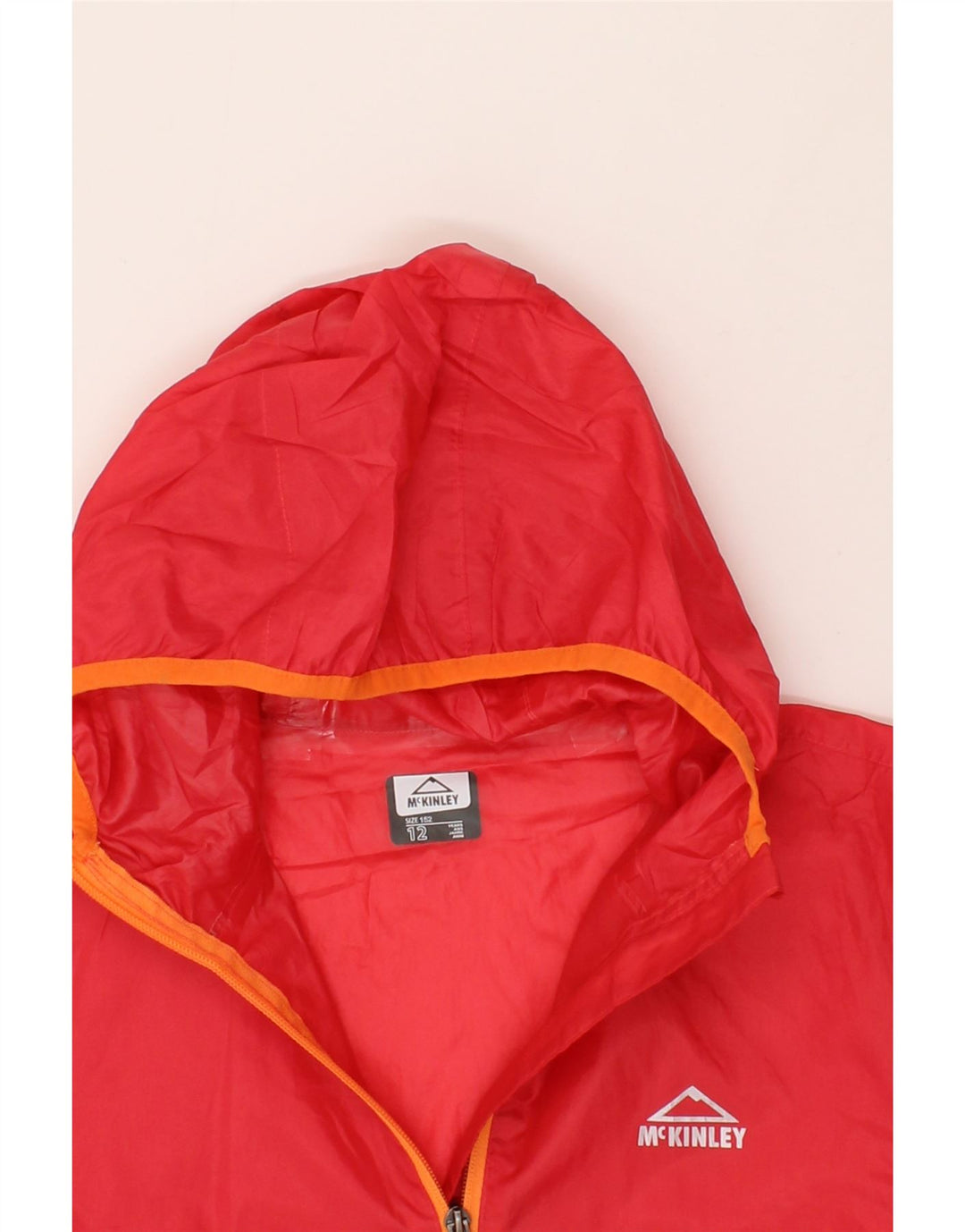 MC KINLEY Girls Hooded Rain Jacket 11-12 Years Red Polyester Vintage MC Kinley and Second-Hand MC Kinley from Messina Hembry 