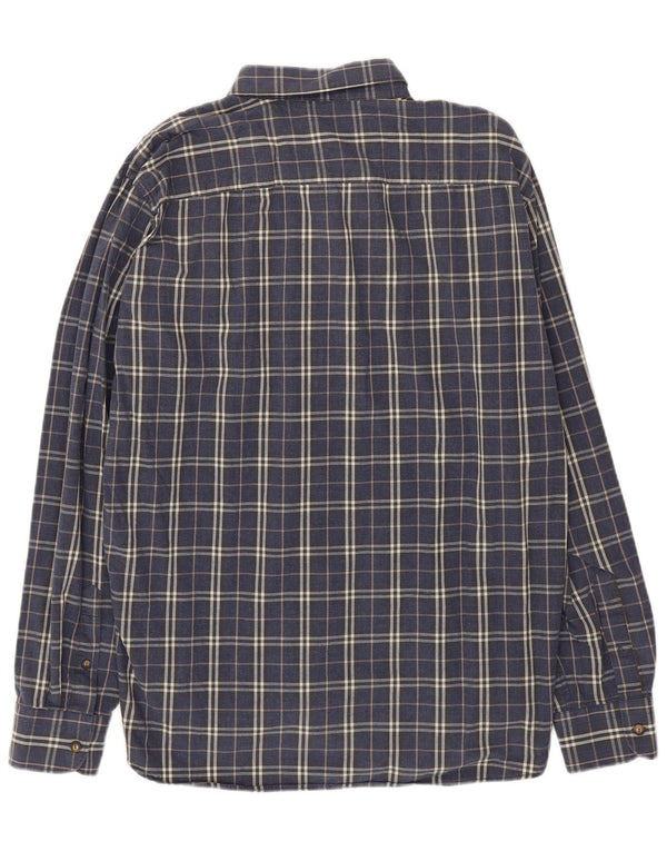 Ανδρικό πουκάμισο Benetton 2XL Navy Blue Check Cotton