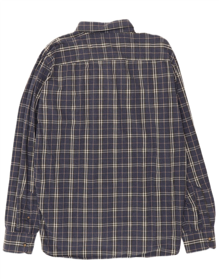 Ανδρικό πουκάμισο Benetton 2XL Navy Blue Check Cotton
