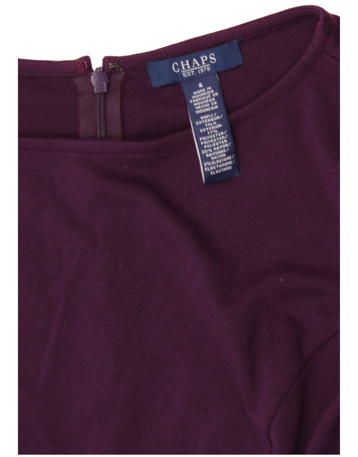 Chaps Γυναικείο φόρεμα με μανίκια 3/4 US 4 Small Purple Polyester