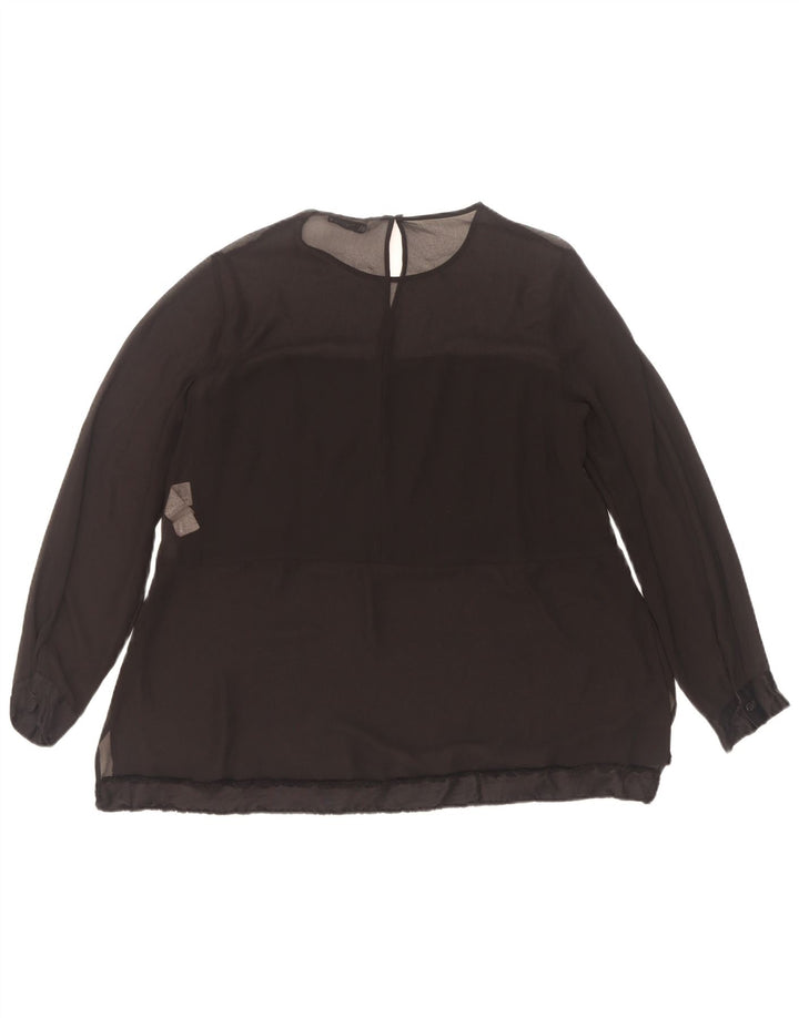 Zara Γυναικεία μακρυμάνικη μπλούζα τοπ UK 10 Small Black Polyester