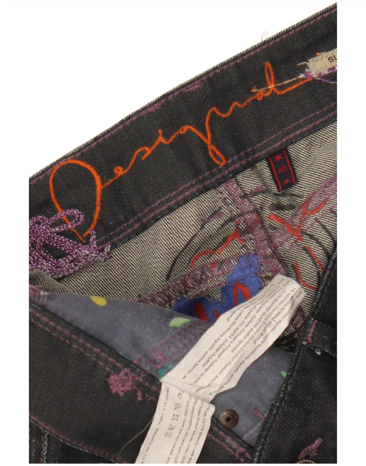 Γυναικείο Desigual Graphic Slim Jeans EU 40 Medium W32 L35 μαύρο βαμβακερό
