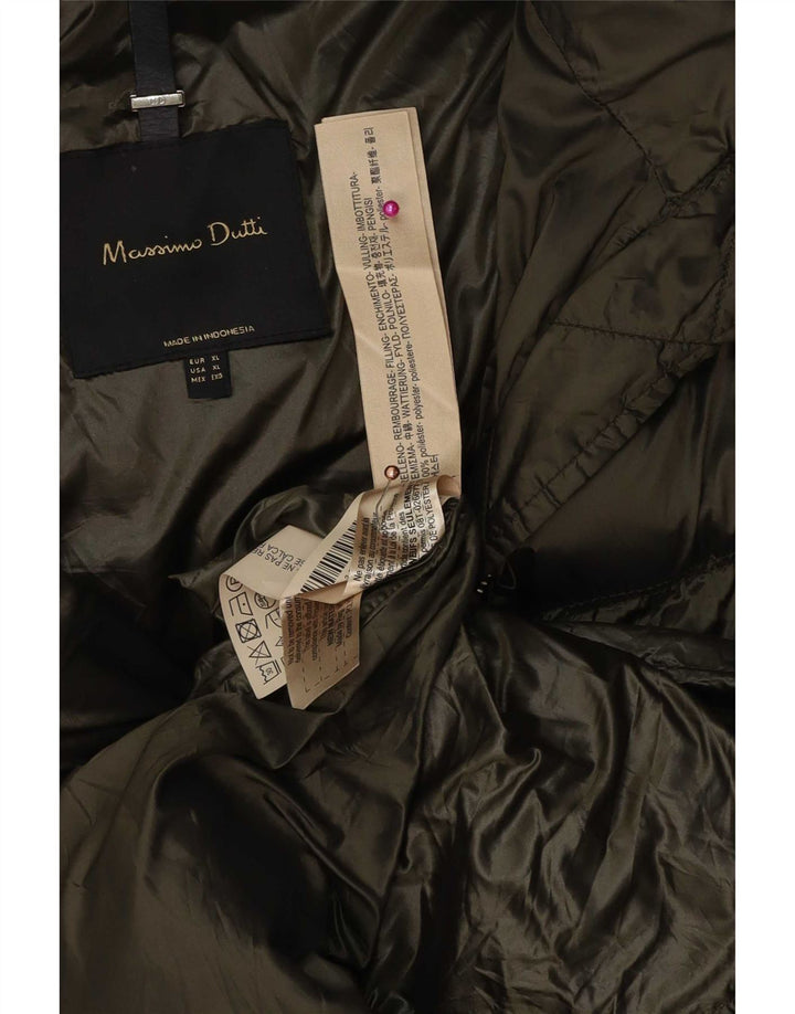 Massimo Dutti Γυναικείο παλτό UK 18 XL Χακί Πολυεστέρας