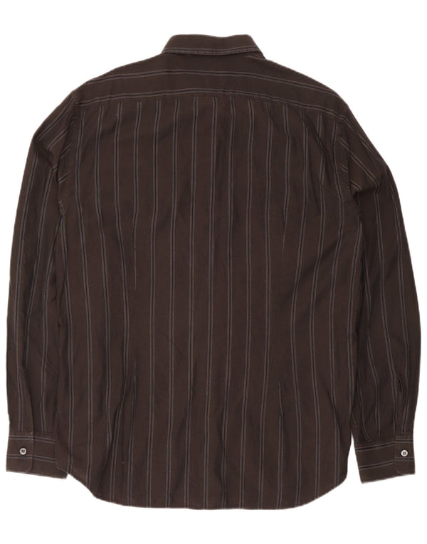 Ανδρικό πουκάμισο Trussardi Jeans 2XL Καφέ ριγέ βαμβακερό