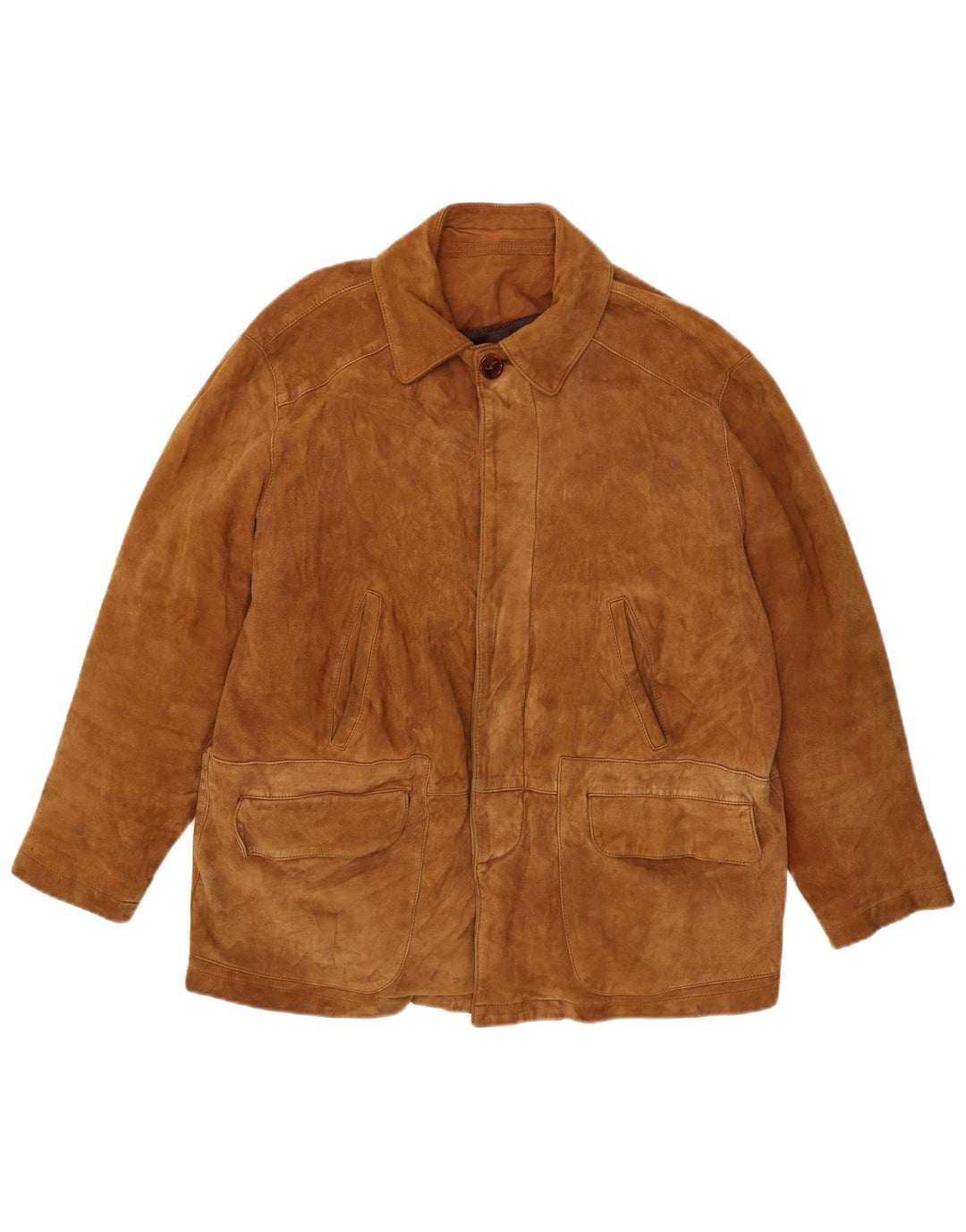 LAVORAZIONE ARTIGIANA Ανδρικό Suede Jacket UK 42 XL Καφέ Δερμάτινο