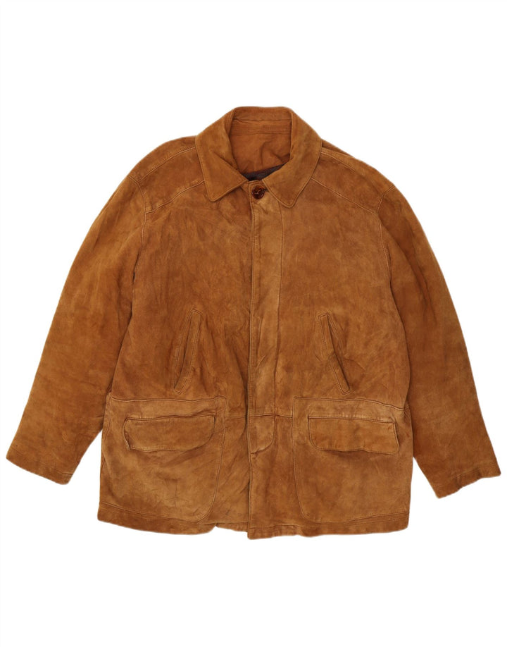 LAVORAZIONE ARTIGIANA Ανδρικό Suede Jacket UK 42 XL Καφέ Δερμάτινο