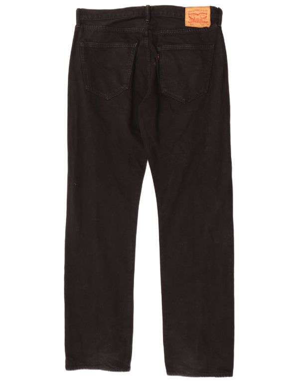 Levi's Mens 501 Straight Jeans W32 L34 Μαύρο βαμβακερό