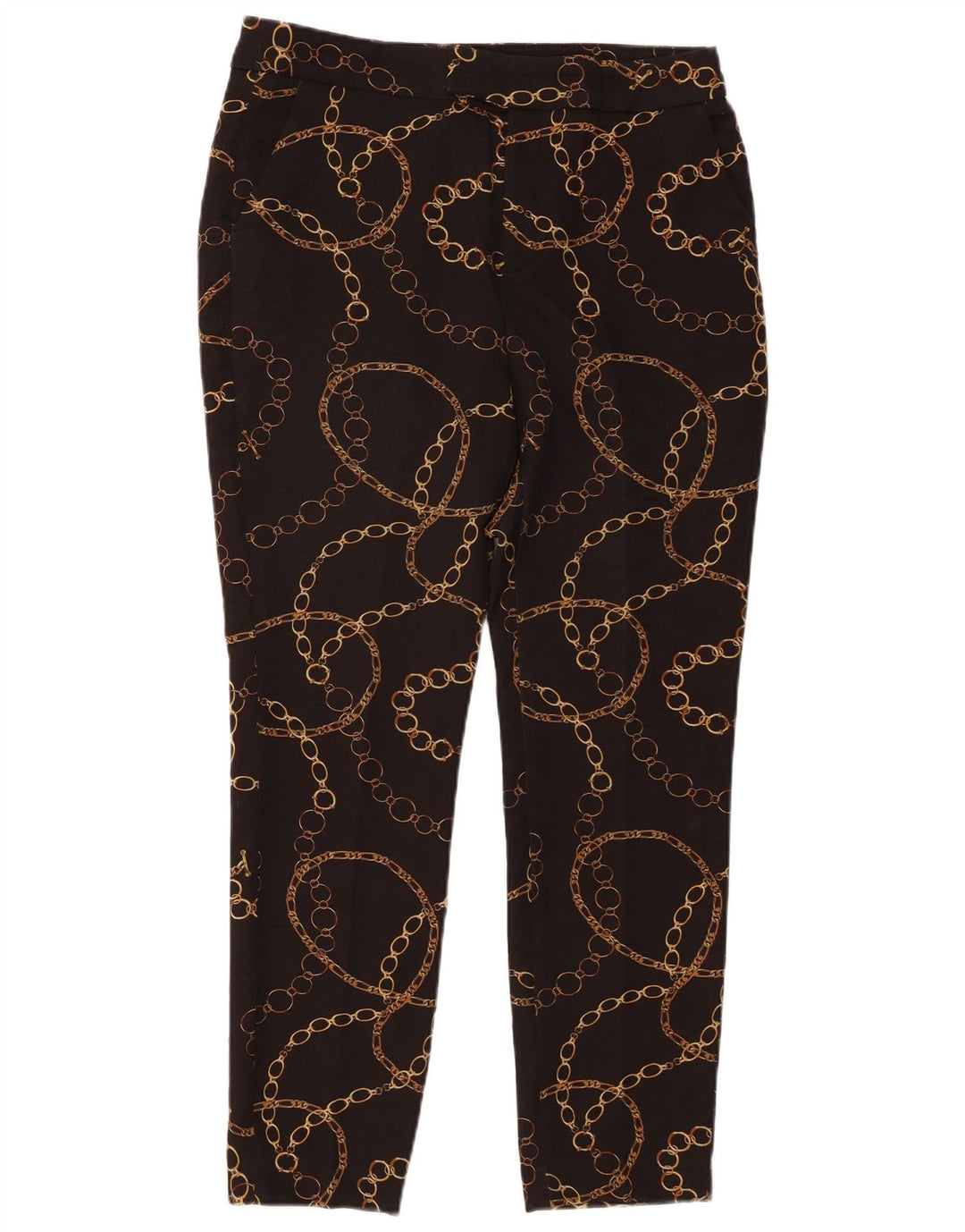 Zara Γυναικείο Abstract Pattern Slim παντελόνι Chino EU 40 Medium W30 L27 Μαύρο