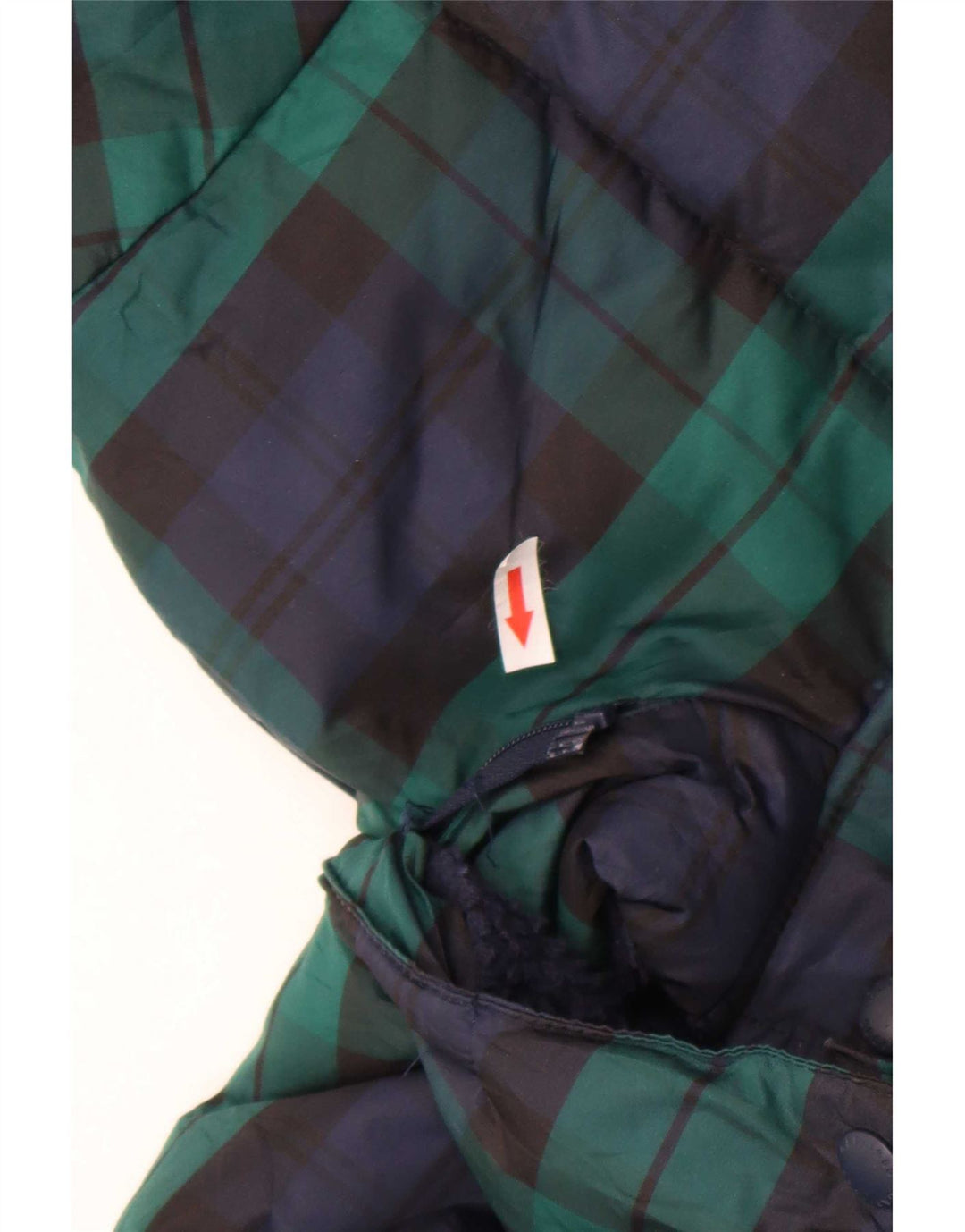 Μπουφάν Gap Boys με κουκούλα με επένδυση 13-14 ετών 2XL Navy Blue Check Polyester