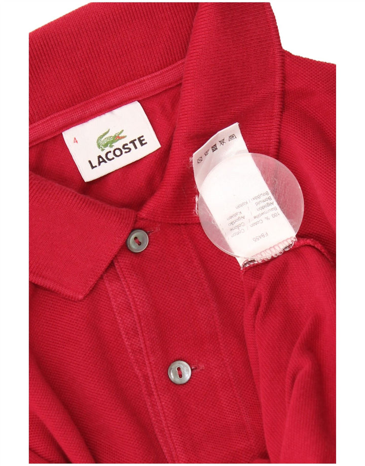 Ανδρικό πουκάμισο πόλο Lacoste Νούμερο 4 Μεσαίο κόκκινο βαμβακερό