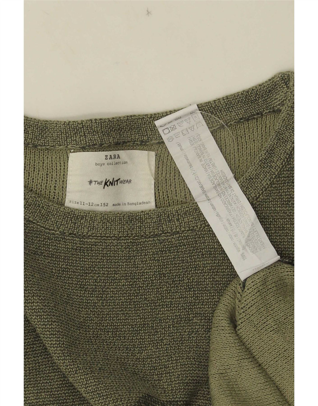 Zara Boys Graphic Top Μακρυμάνικο 11-12 ετών Χακί Βαμβάκι