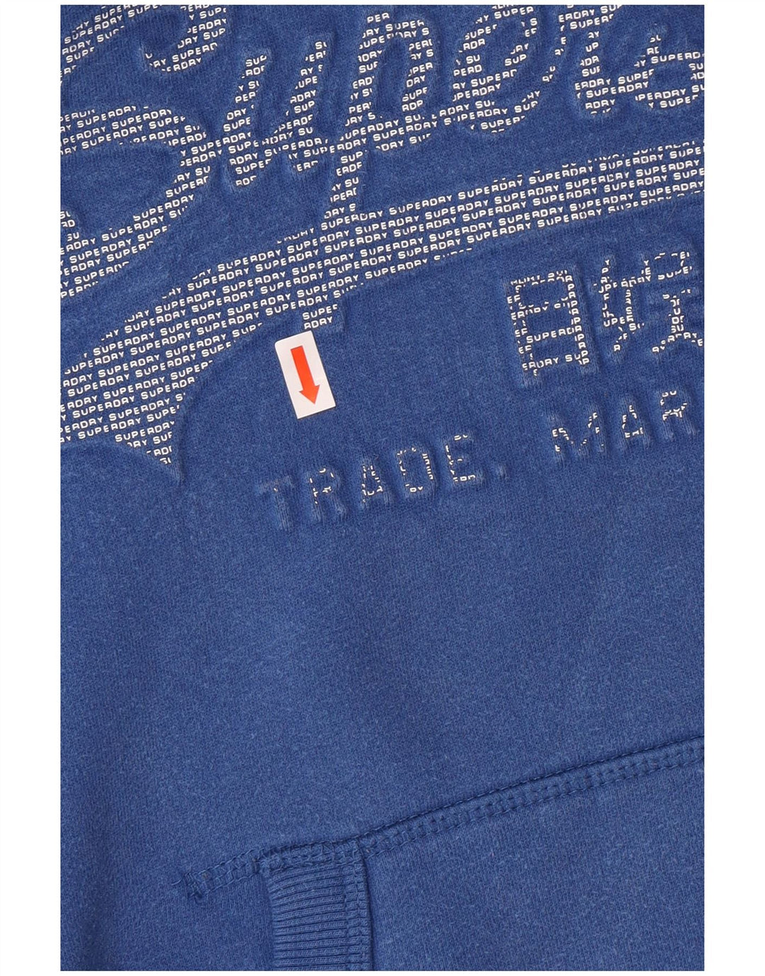 SUPERDRY Γυναικείο γραφικό υπερμεγέθη κουκούλα UK 10 Μικρό μπλε βαμβακερό