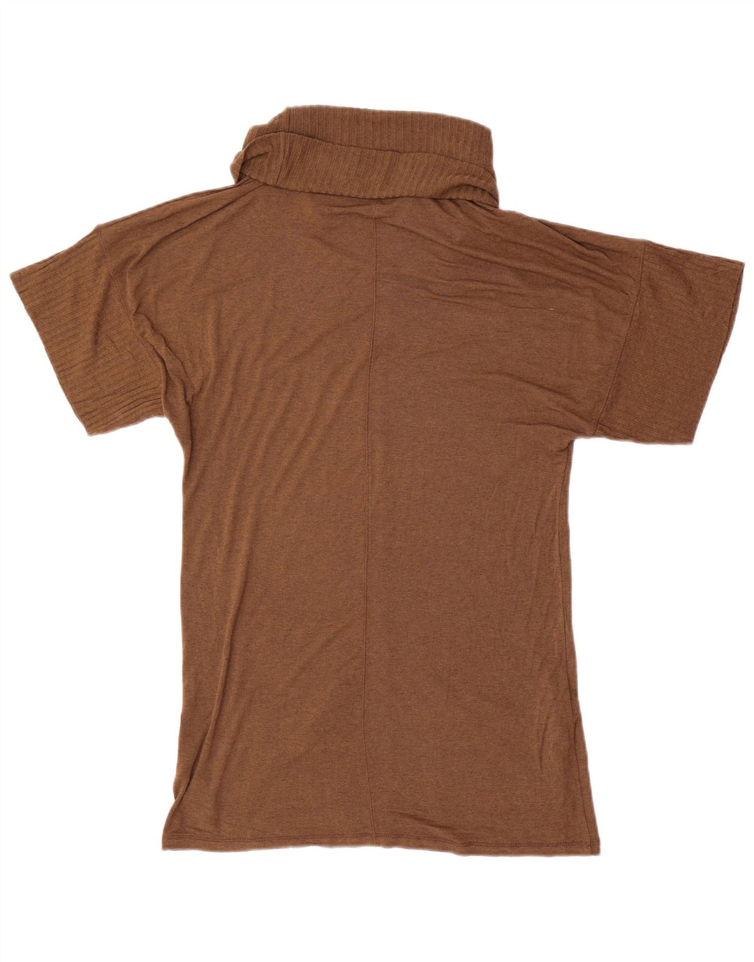 ZARA Womens Longline Roll Neck Jumper Sweater UK 14 Medium Brown