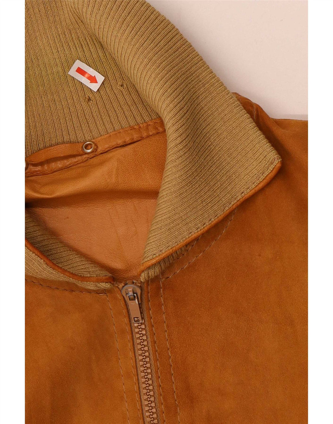 Vintage Ανδρικό Suede Bomber Jacket UK 36 Small Brown Leather