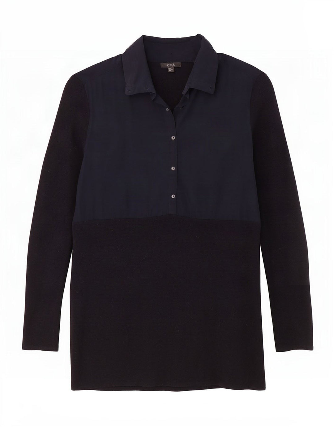 Cos Γυναικείο φόρεμα άλτης UK 10 Small Navy Blue Wool