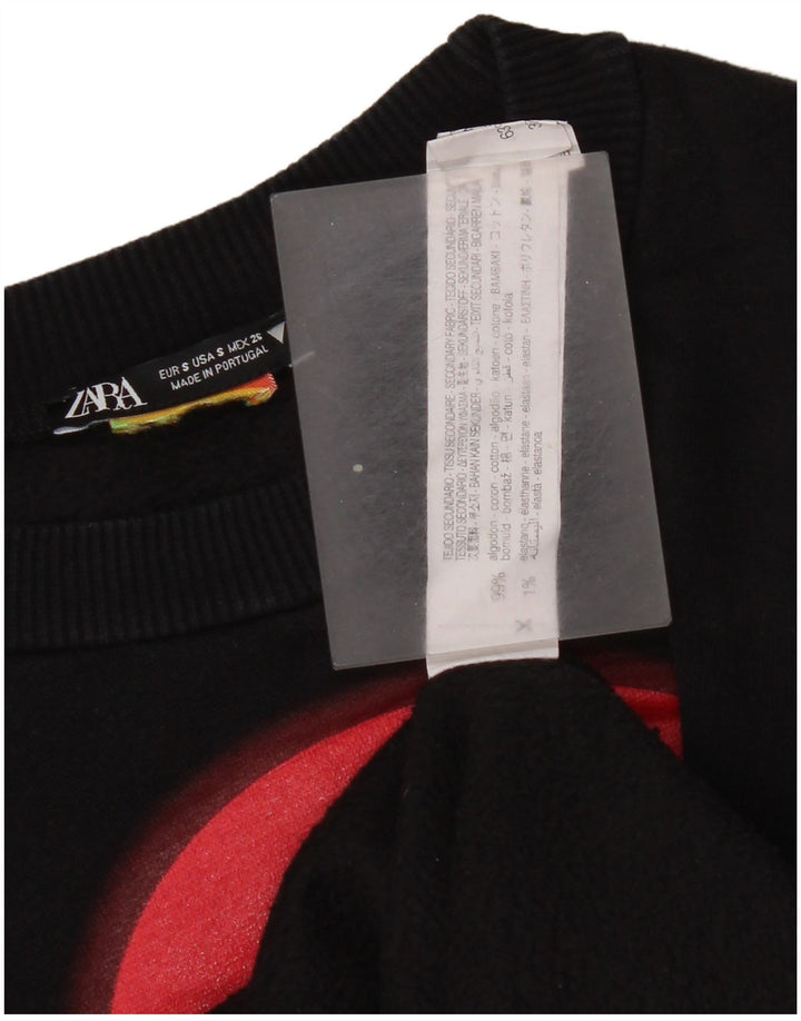 Zara Γυναικεία φούτερ γραφικών Mickey Mouse Jumper UK 10 Small Black