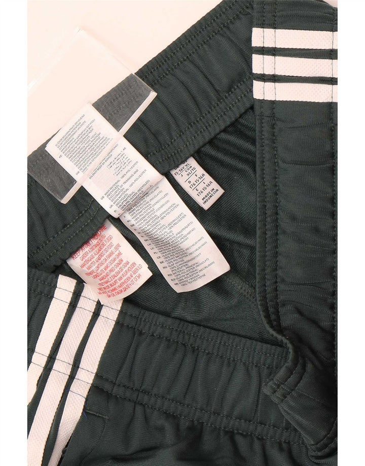 Adidas Boys Tracksuit Trousers Joggers 15-16 Years Green Polyester