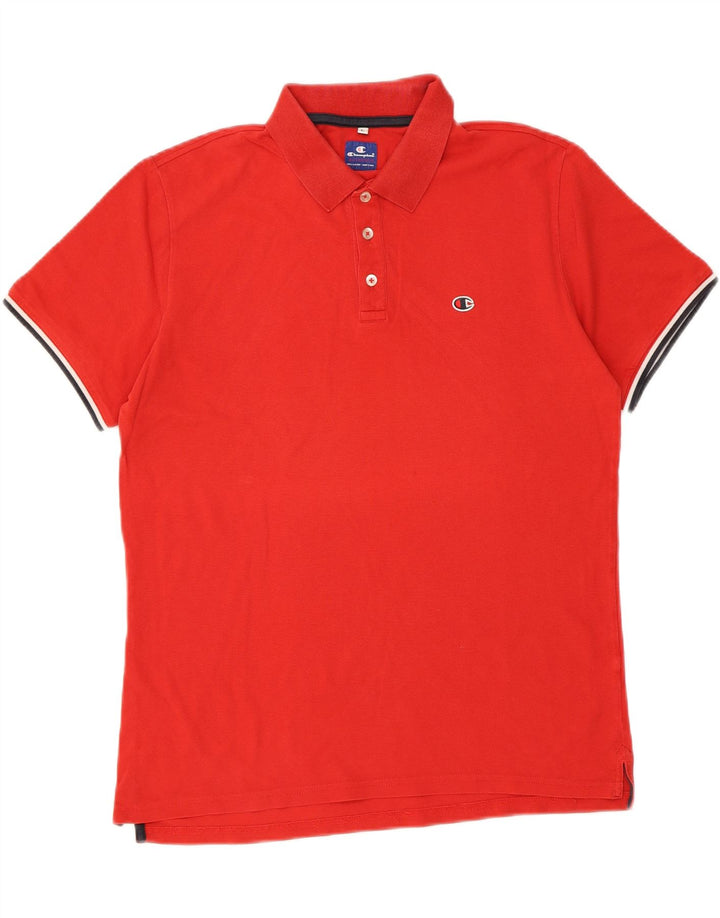 CHAMPION Mens Polo Shirt Large Red Vintage Champion and Second-Hand Champion from Messina Hembry 