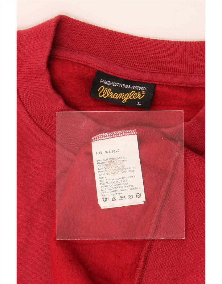 Ανδρικό φούτερ Wrangler Jumper μεγάλο κόκκινο βαμβακερό