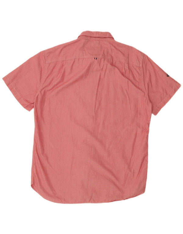 Ανδρικό μοντέρνο κοντομάνικο πουκάμισο SUPERDRY 2XL από βαμβακερό κόκκινο χρώμα