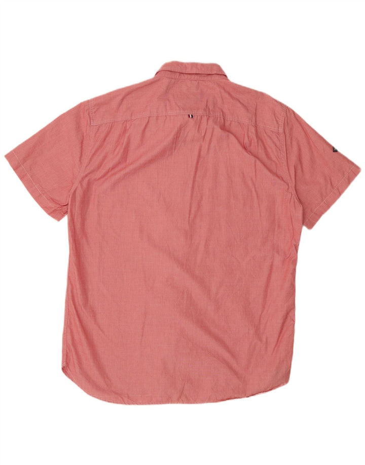 Ανδρικό μοντέρνο κοντομάνικο πουκάμισο SUPERDRY 2XL από βαμβακερό κόκκινο χρώμα