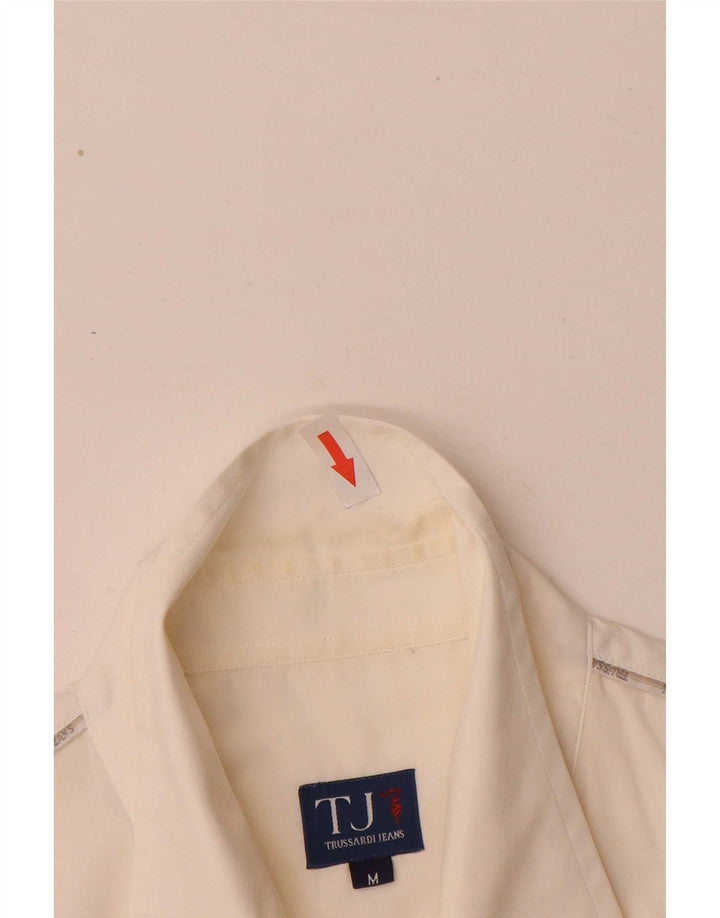 Ανδρικό πουκάμισο Trussardi Jeans, μεσαίο λευκό βαμβακερό