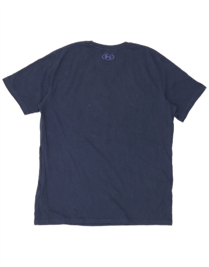 Under Armour Ανδρικό γραφικό T-Shirt Top Large Navy Blue από βαμβάκι