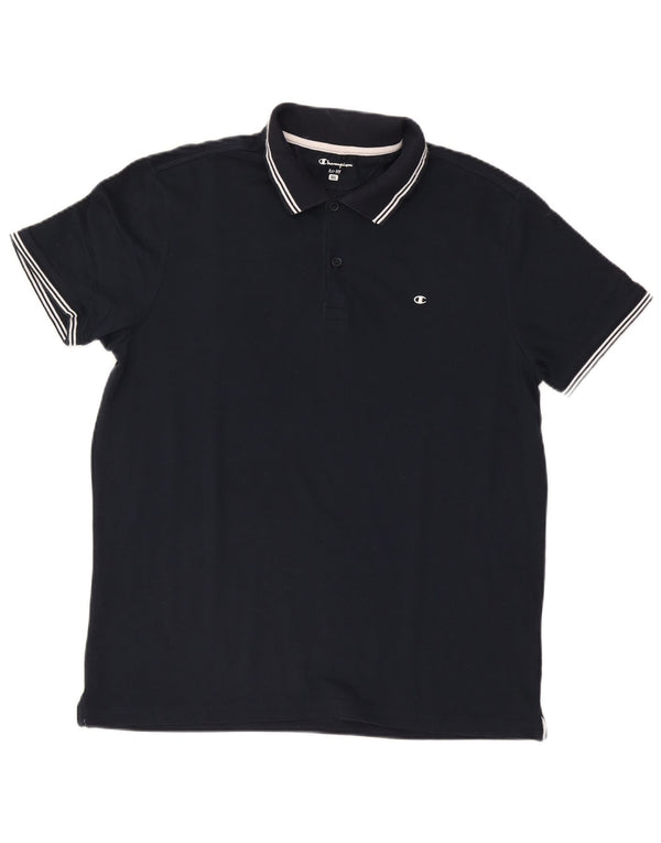 Champion Mens Easy Fit Polo Shirt 2XL Navy Blue Cotton