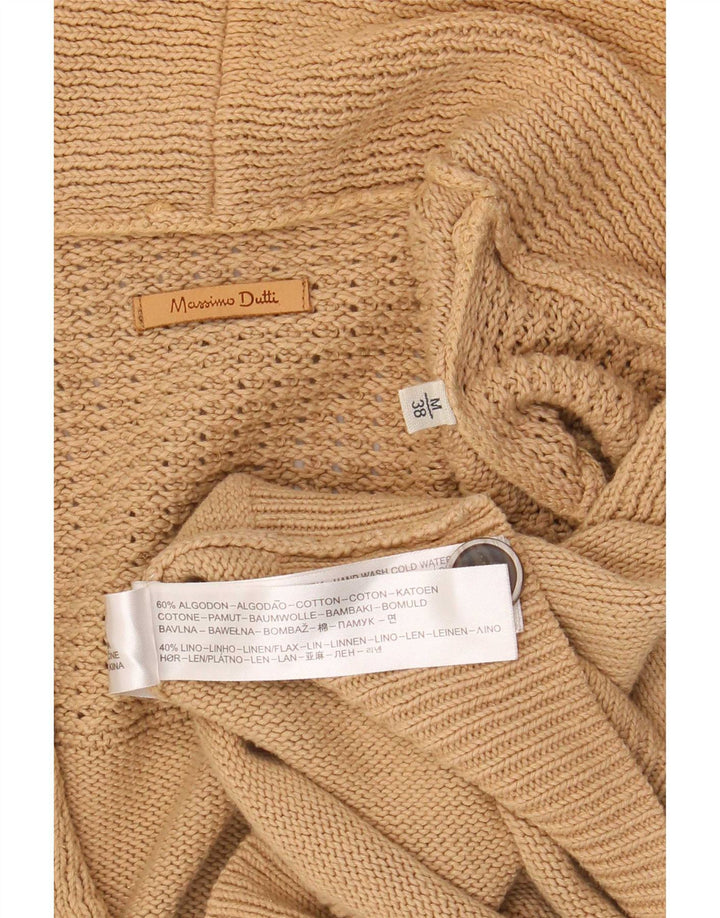 Ανδρικό πουλόβερ ζακέτα Massimo Dutti, μεσαίο μπεζ βαμβακερό