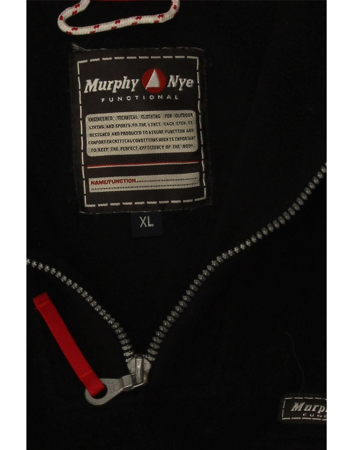 Murphy & Nye Mens Zip Neck Fleece Jumper XL Μαύρος πολυεστέρας
