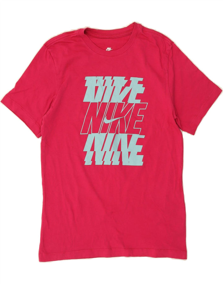 NIKE Mens Graphic T-Shirt Top Small Pink Cotton Vintage Nike and Second-Hand Nike from Messina Hembry 