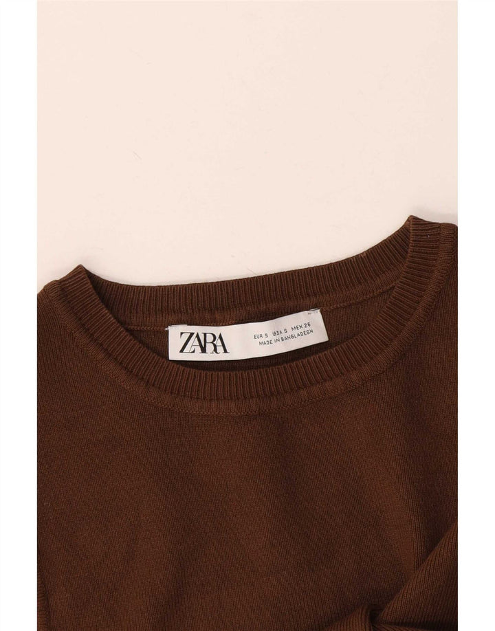 Zara Γυναικείο γιλέκο Crop UK 8 Small Brown