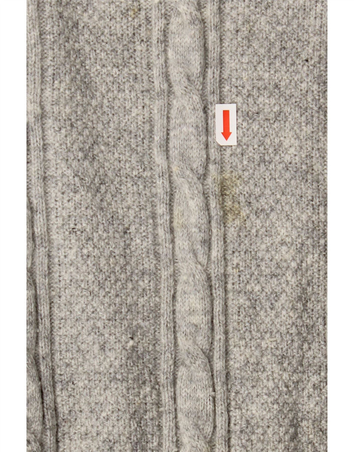 Crew Clothing Ανδρικό πουλόβερ με λαιμόκοψη με φερμουάρ Μεγάλο γκρι μαλλί αρνιού