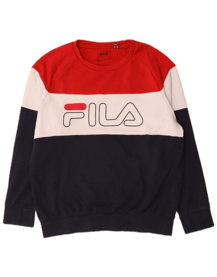 Ανδρικό γραφικό φούτερ Fila Jumper Μεγάλο πολύχρωμο βαμβακερό χρώμα
