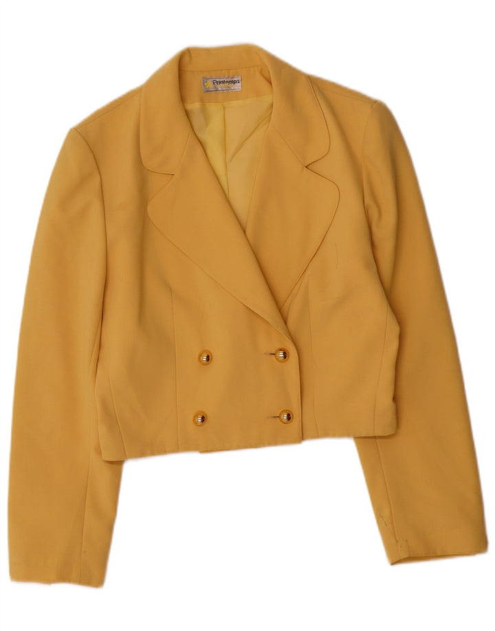 Vintage γυναικείο διπλό μπουφάν Blazer IT 40 Small Yellow Classic