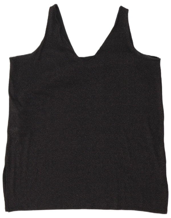 Marks & Spencer Γυναικείο Αμάνικο τουνίκ Φόρεμα UK 24 4XL μαύρο πολυεστέρα