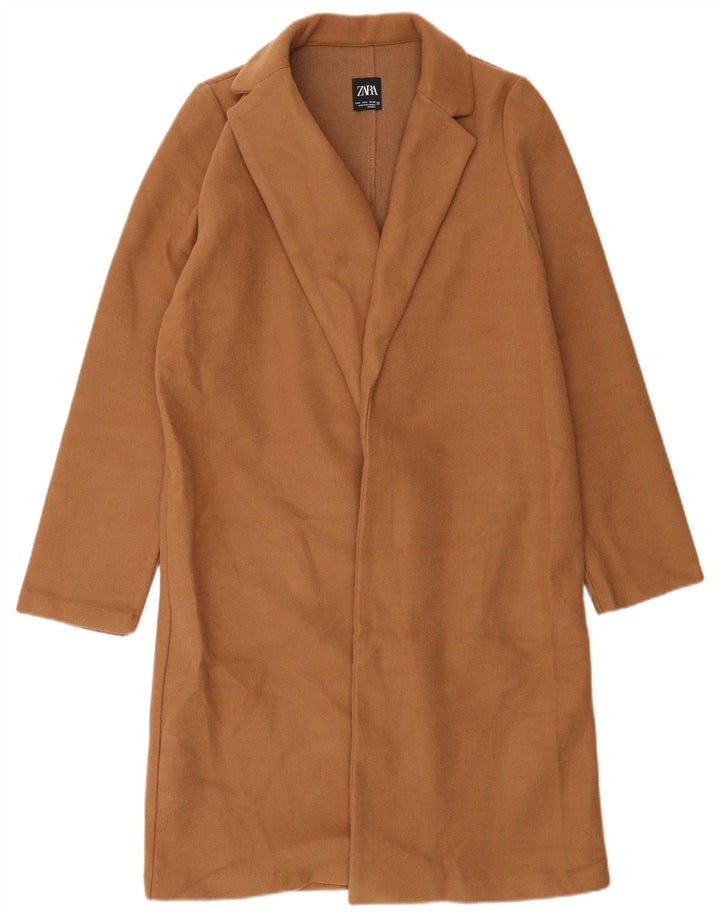 Zara Γυναικείο Ανοιχτό Πανωφόρι UK 10 Small Beige Polyester