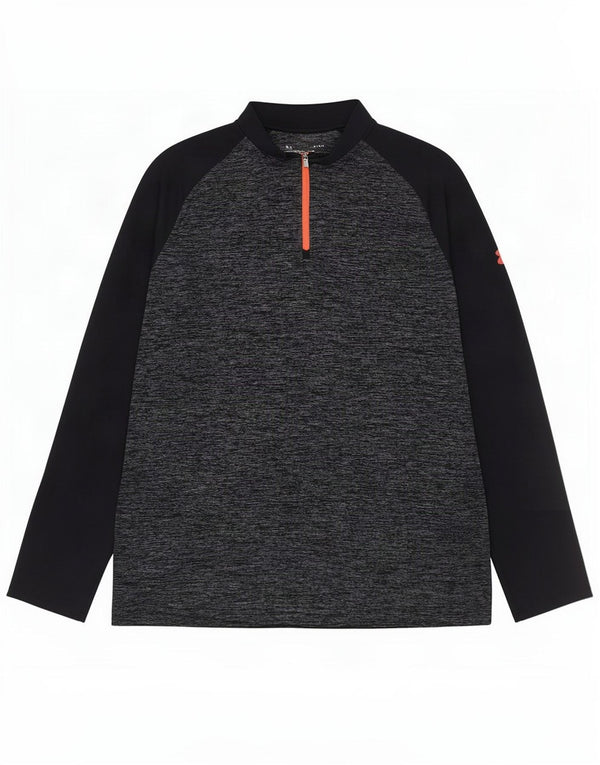 Ανδρικό Under Armour Loose Εφαρμογή με φερμουάρ με λαιμόκοψη Μακρυμάνικο Μεγάλο Μαύρο Flecked