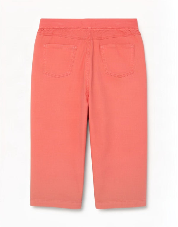 Marks & Spencer Γυναικείο Παντελόνι Capri UK 18 XL W38 L20 Ροζ Λινό