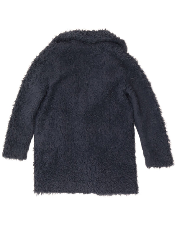 Γυναικείο παλτό Zara Loose Fit Faux Fur UK 10 Small Blue Polyester