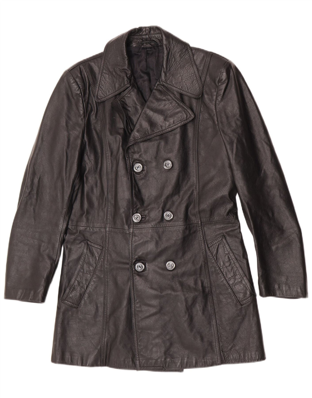 Vintage Ανδρικό Δερμάτινο Παλτό IT 48 Medium Black Classic