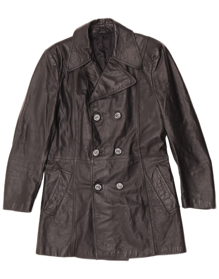 Vintage Ανδρικό Δερμάτινο Παλτό IT 48 Medium Black Classic