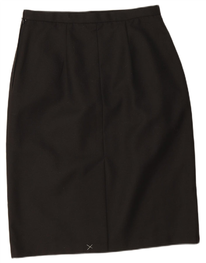 Vintage Γυναικεία Pencil Φούστα UK 14 Medium W28 Μαύρο Πολυεστέρας