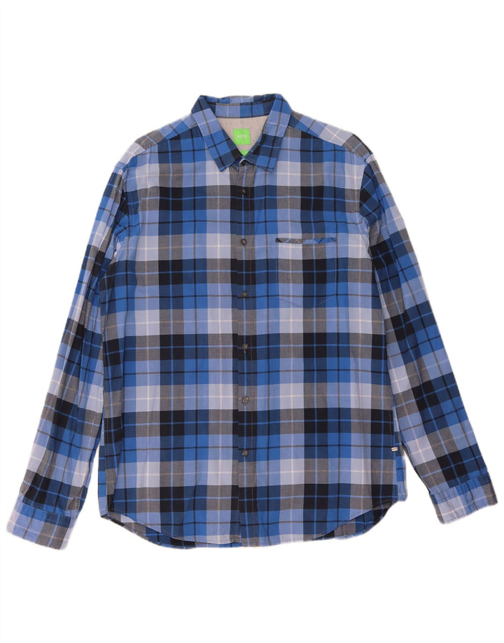 Ανδρικό πουκάμισο Hugo Boss Regular Fit XL Μπλε βαμβακερό