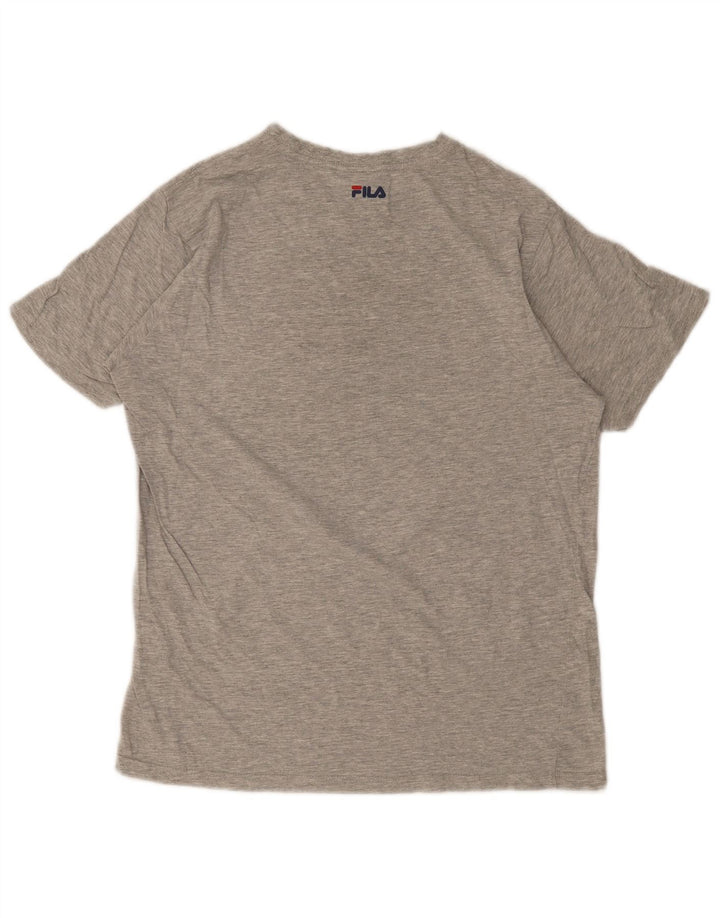 Ανδρικό γραφικό T-Shirt Fila Top Medium Grey Flecked
