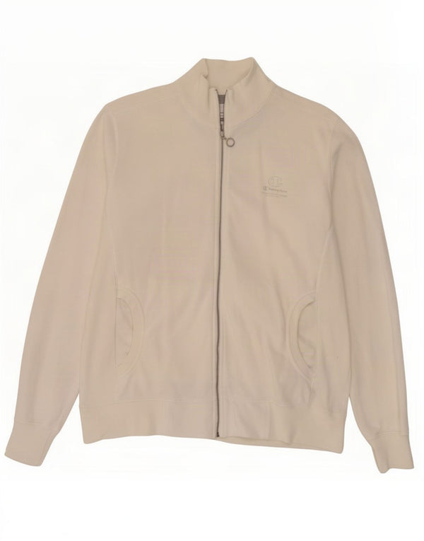 Champion Womens Easy Fit Top Jacket UK 16 Large White Cotton