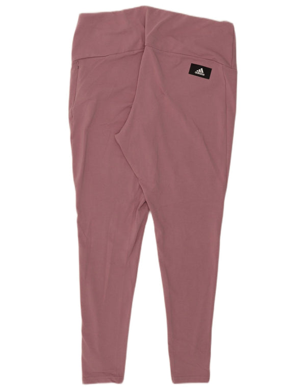 Γυναικεία γραφικά κολάν Adidas UK 24/26 2XL Ροζ βαμβακερά