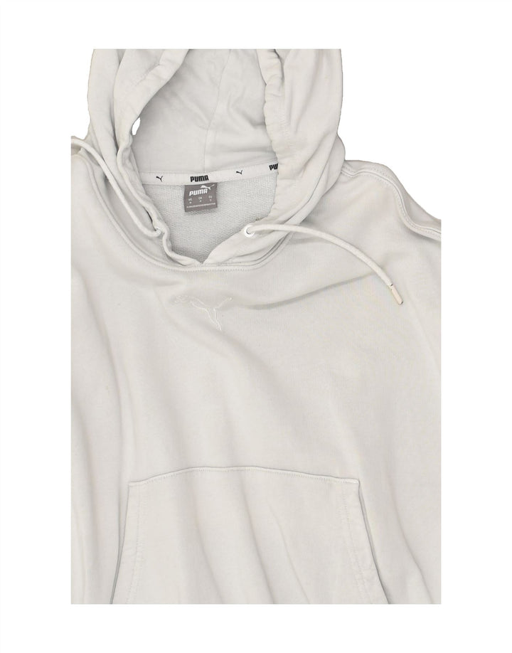 PUMA Womens Hoodie Jumper UK 10 Small Grey Cotton | Vintage Puma | Thrift | Second-Hand Puma | Used Clothing | Messina Hembry 